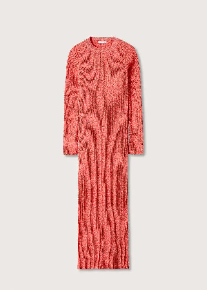 Ribbed Knit Dress Orange - Hudson Store