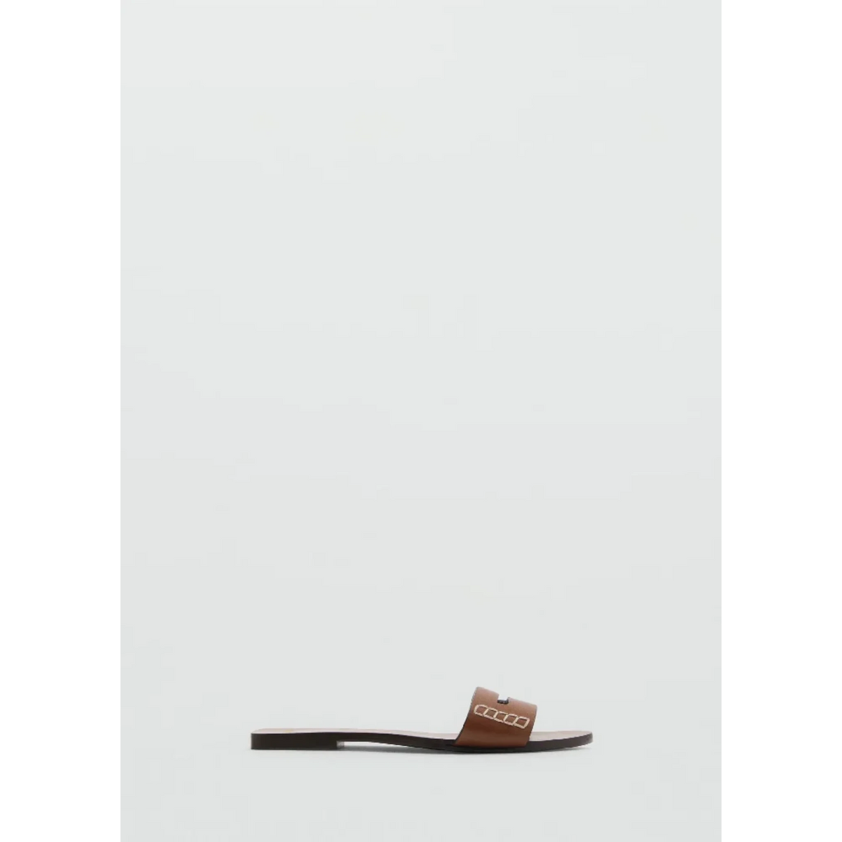 Leather sandals with a wide strap