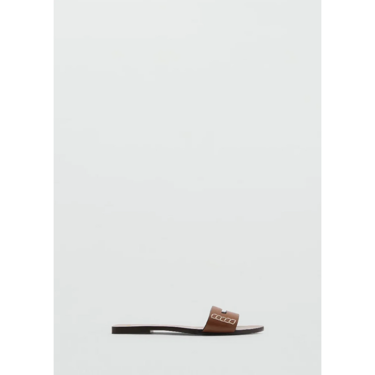Leather sandals with a wide strap