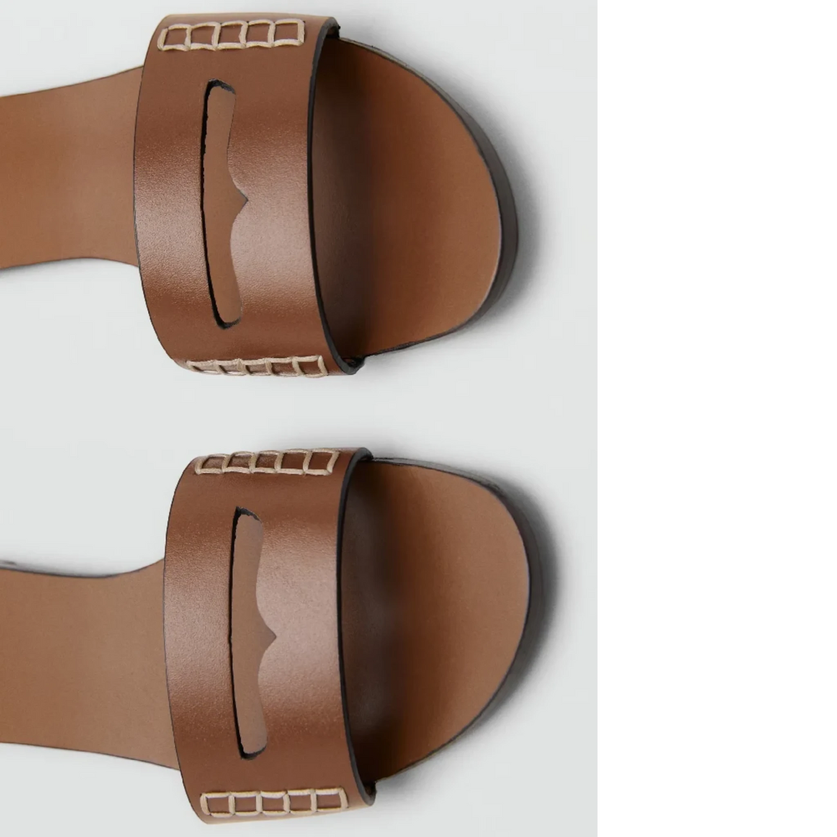 Leather sandals with a wide strap