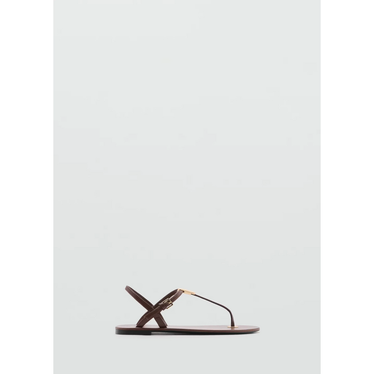 Leather Sandals With Metallic Detail