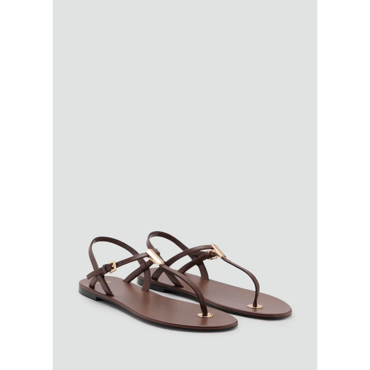 Leather Sandals With Metallic Detail