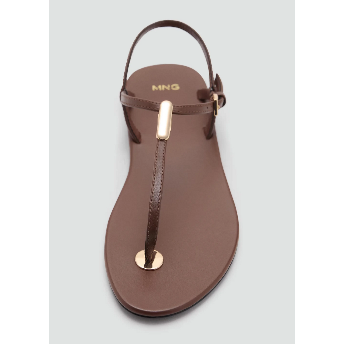 Leather Sandals With Metallic Detail