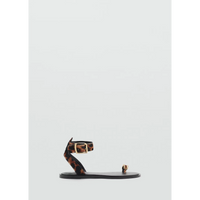 Animal-Print Leather Sandals