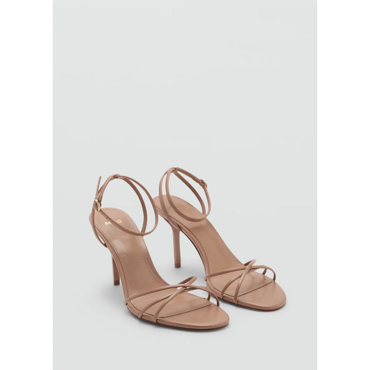Crossed Strap Heeled Sandal