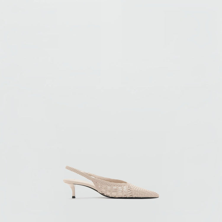 Woven Toe Cap Heeled Shoes