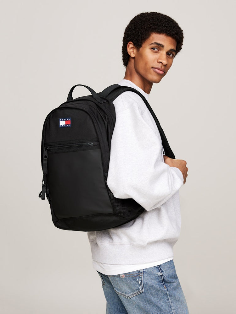 Rubberised Logo Colour-Blocked Backpack