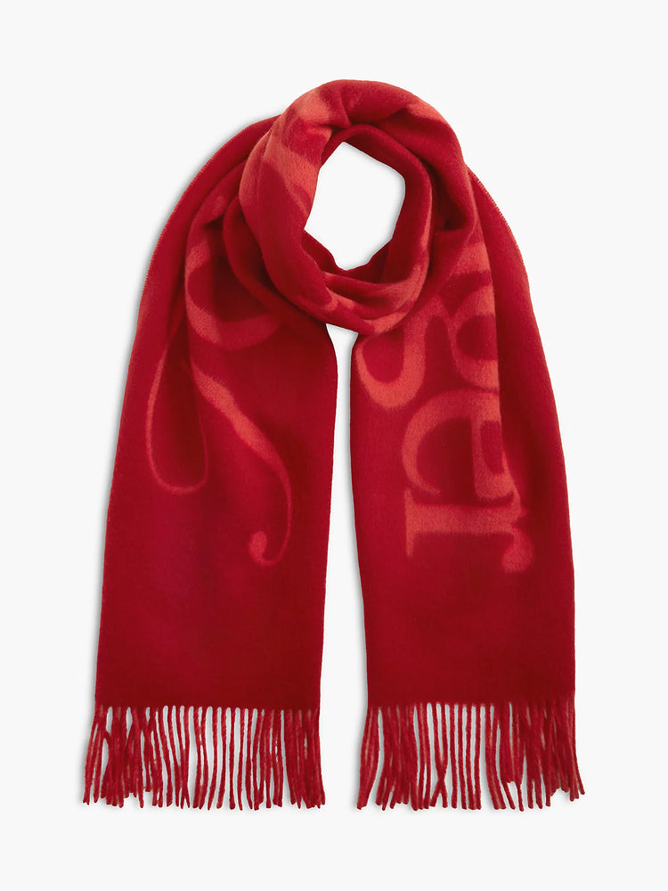 Pure Wool Woven Logo Scarf