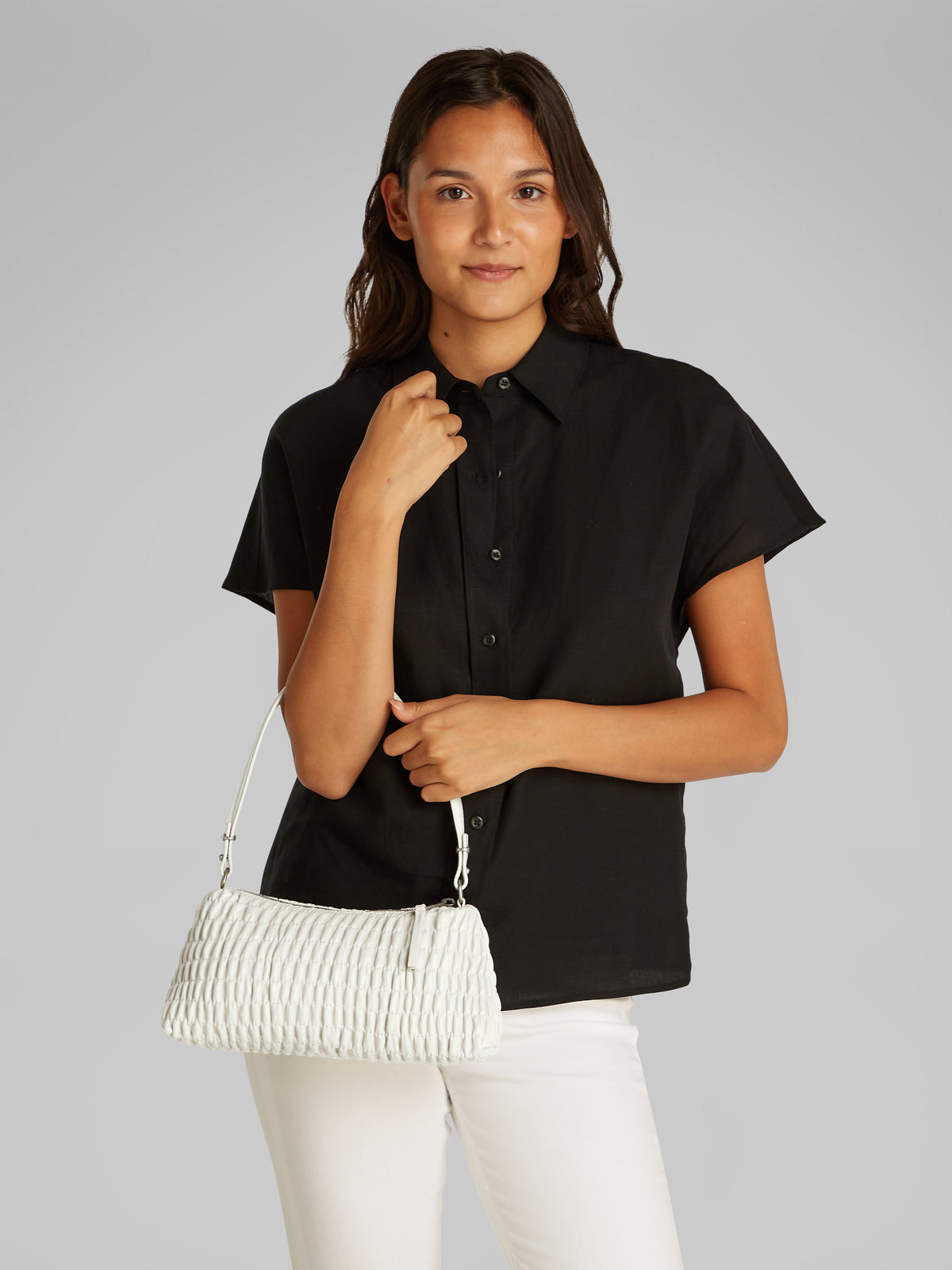 Ruched Shoulder Bag Beige - Hudson Store