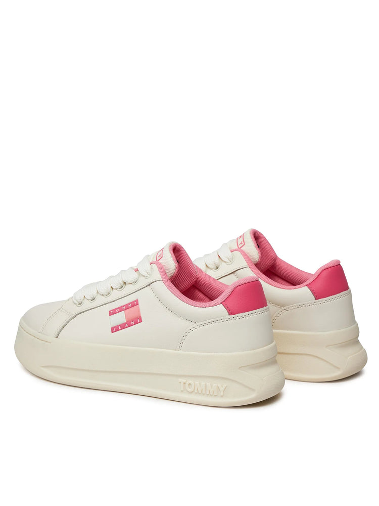 Leather Platform Cupsole Sneakers