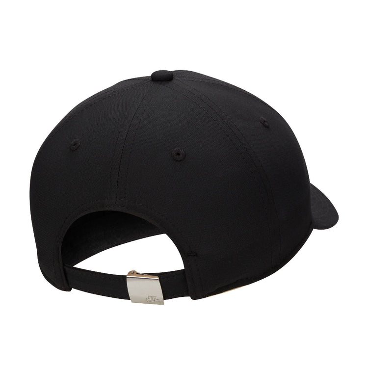 NIKE Dri-FIT Club Structured Metal Logo Cap Black Silver FB5371-010