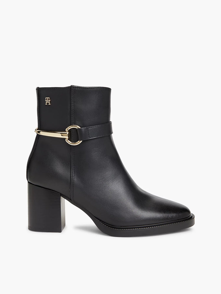 Block Heel Leather Riding Ankle Boots