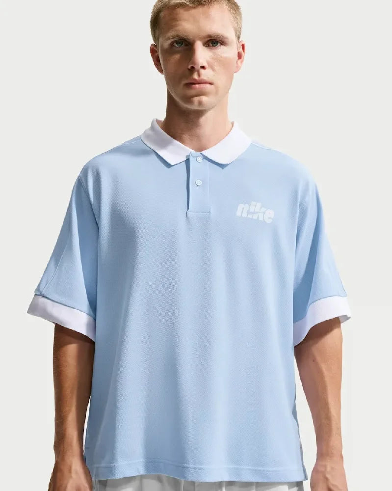 NIKE Sportswear Club Oversized Short-Sleeve Polo Blue IF0723-407