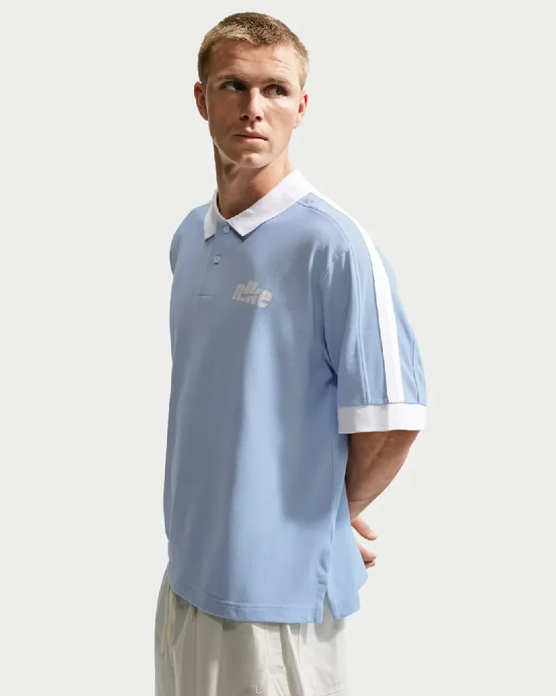 NIKE Sportswear Club Oversized Short-Sleeve Polo Blue IF0723-407