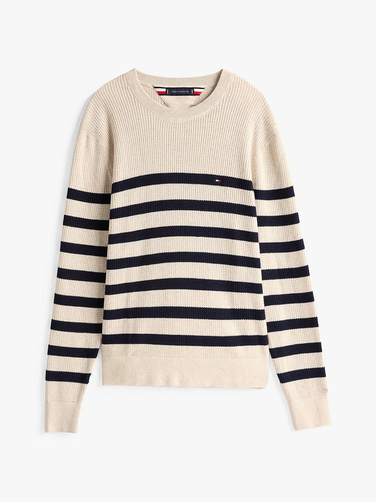 Textured Knit Crew Neck Jumper