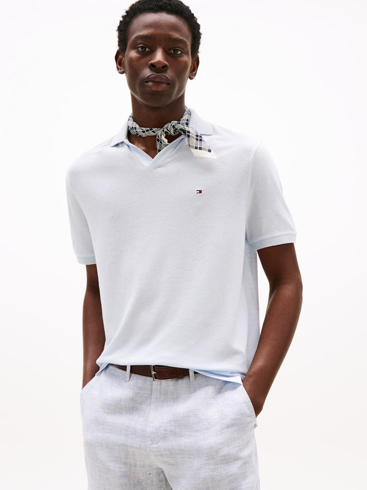 Regular Fit Polo Shirt With Linen