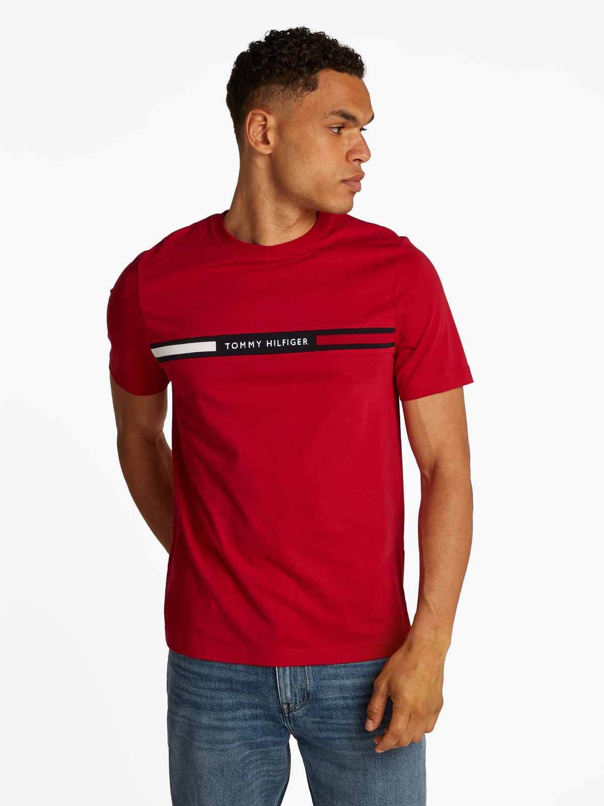 Crew Neck Logo Panel T-Shirt