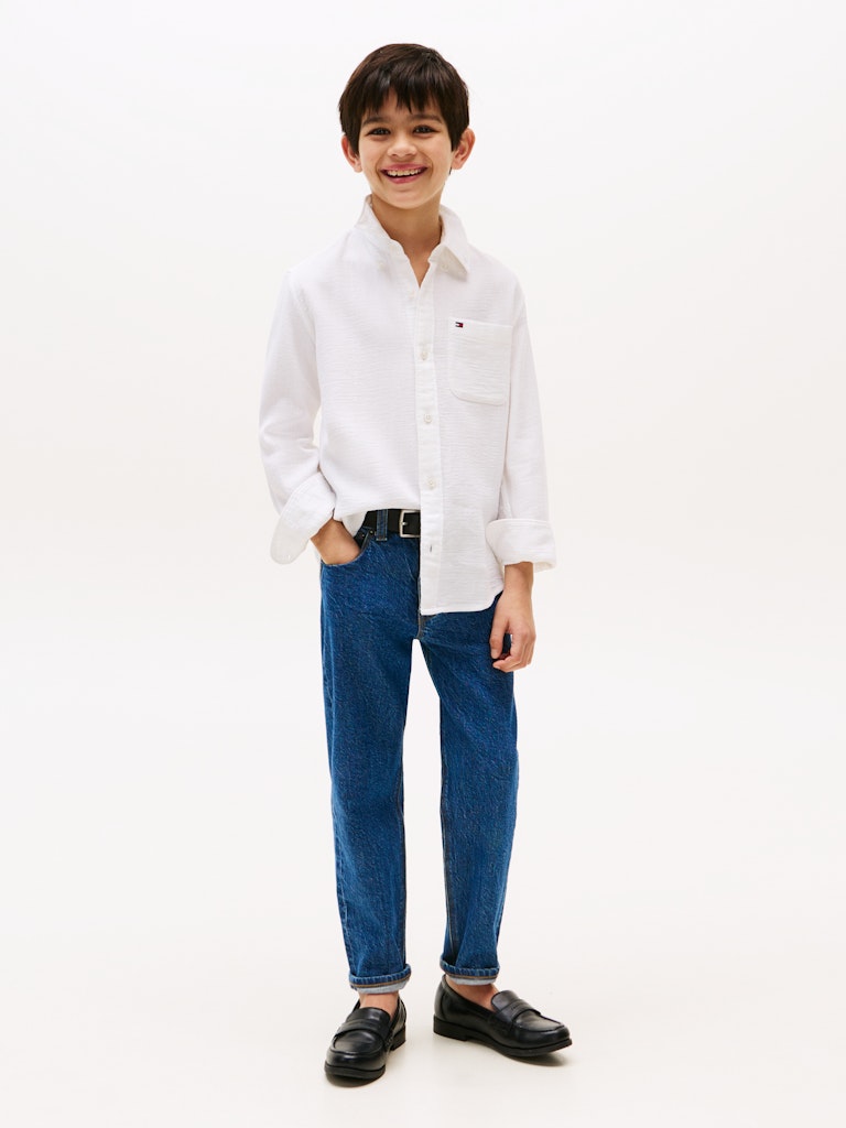 Textured Solid Shirt Long Sleeve