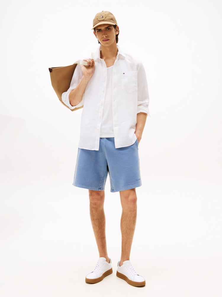 Pure Linen Regular Fit Semi-Spread Collar Shirt