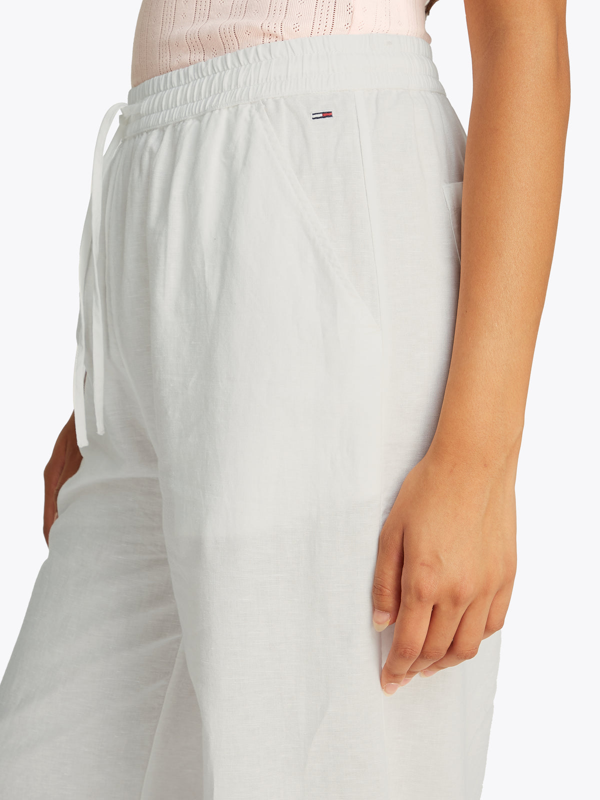 Wide Leg Trousers Whit Linen