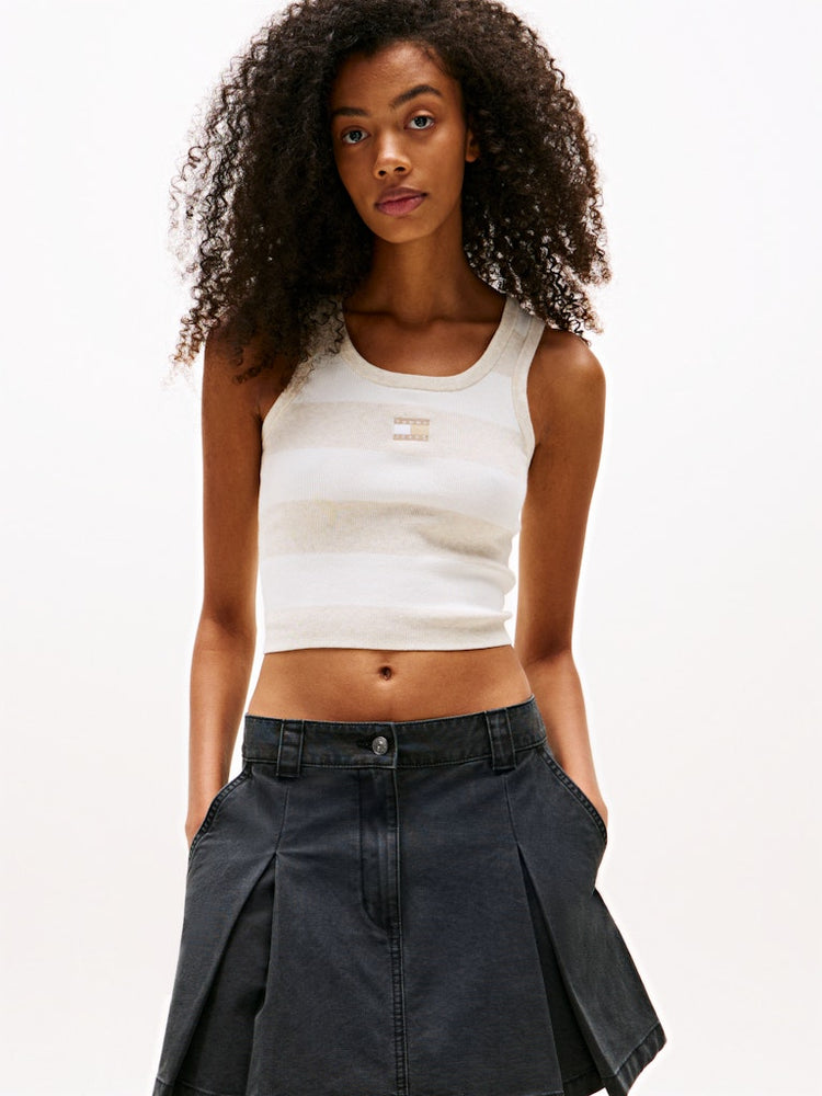 Badge Slim Cropped Tank Top