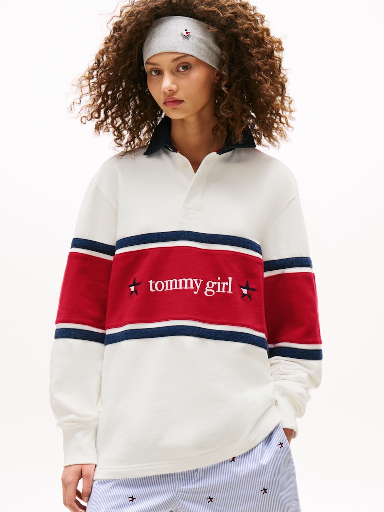 Back Logo Relaxed Stripe Rugby Shirt