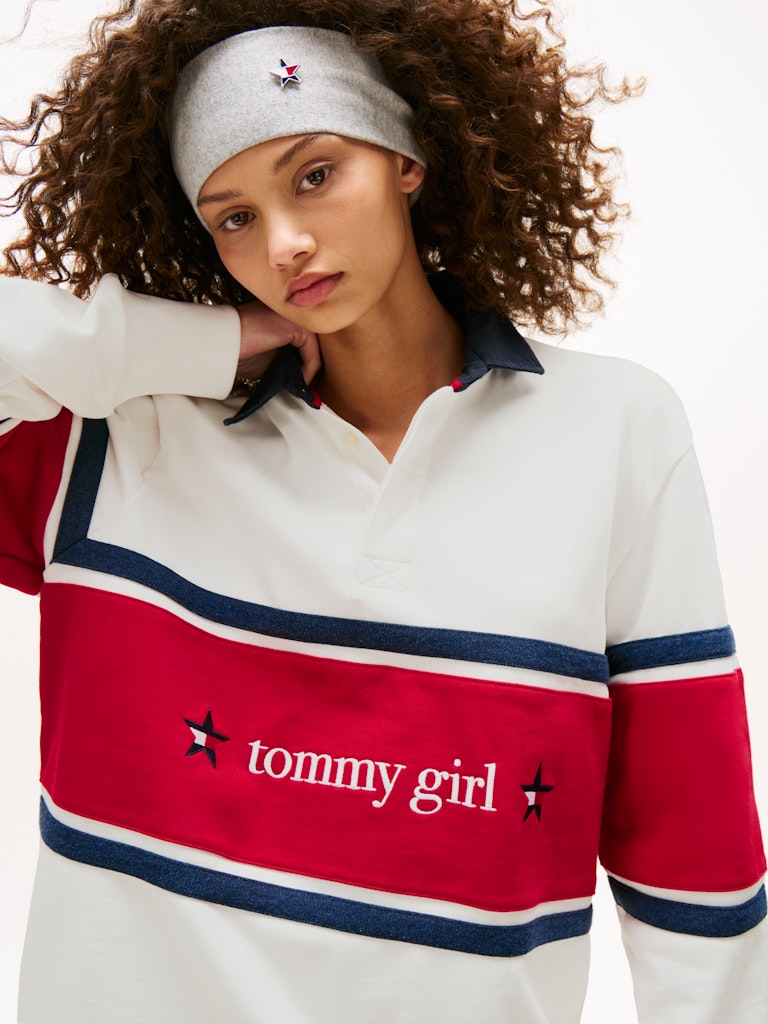 Back Logo Relaxed Stripe Rugby Shirt