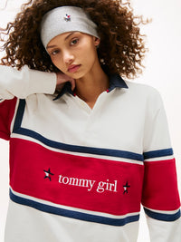 Back Logo Relaxed Stripe Rugby Shirt