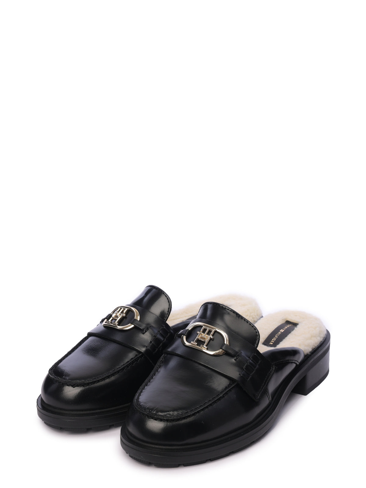 Leather Mules Whit Wool Lining