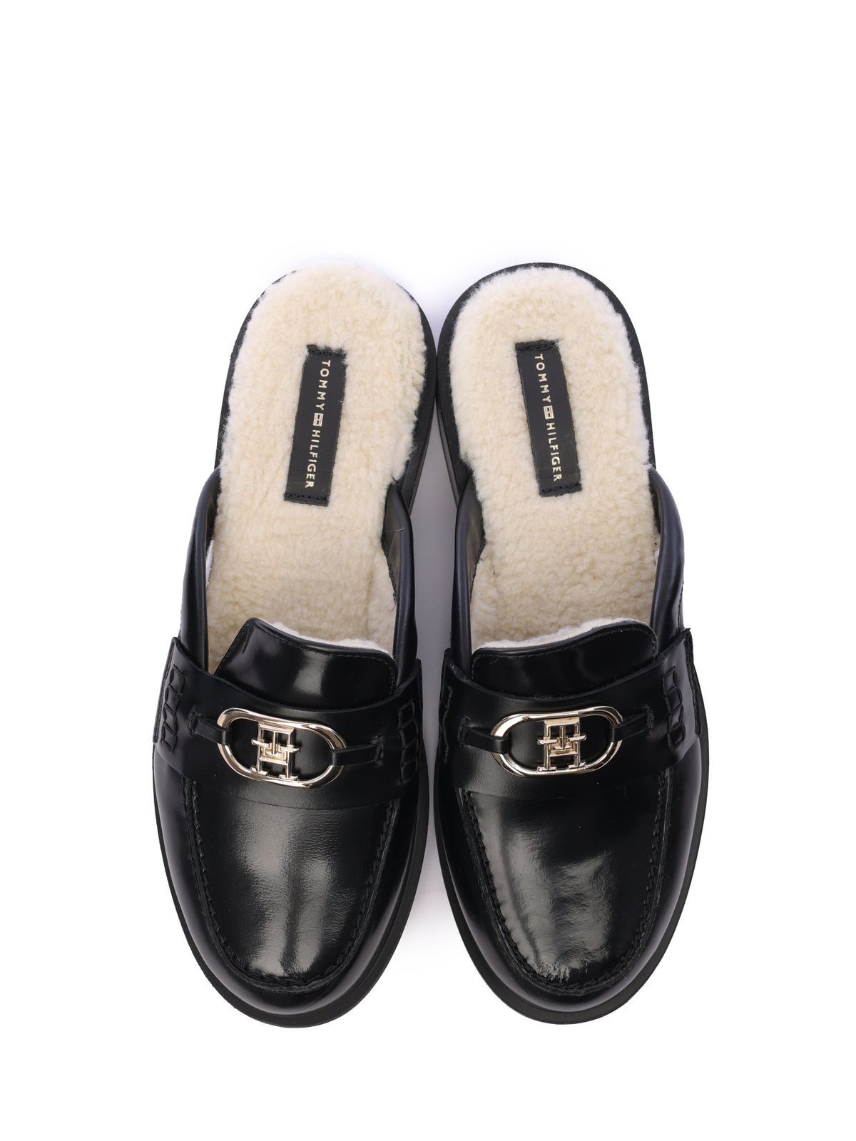 Leather Mules Whit Wool Lining
