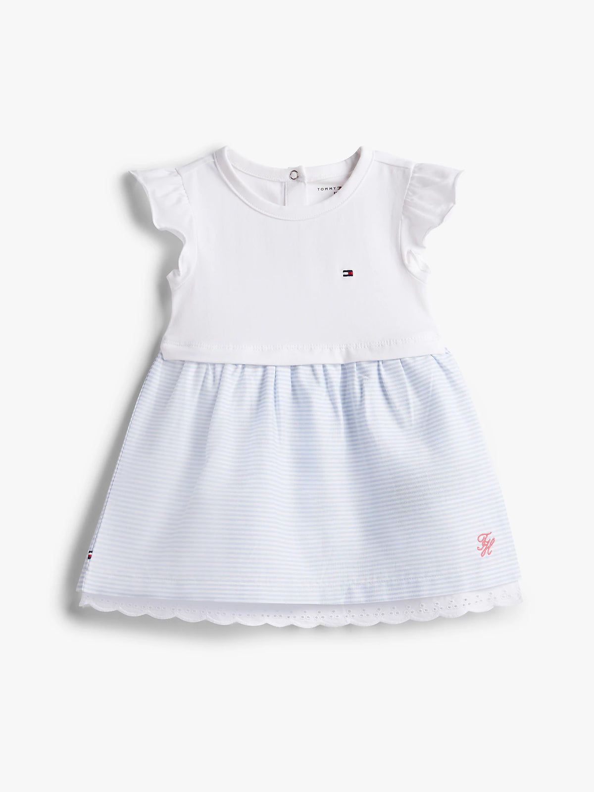 Short-Sleeved Dress With Stripes
