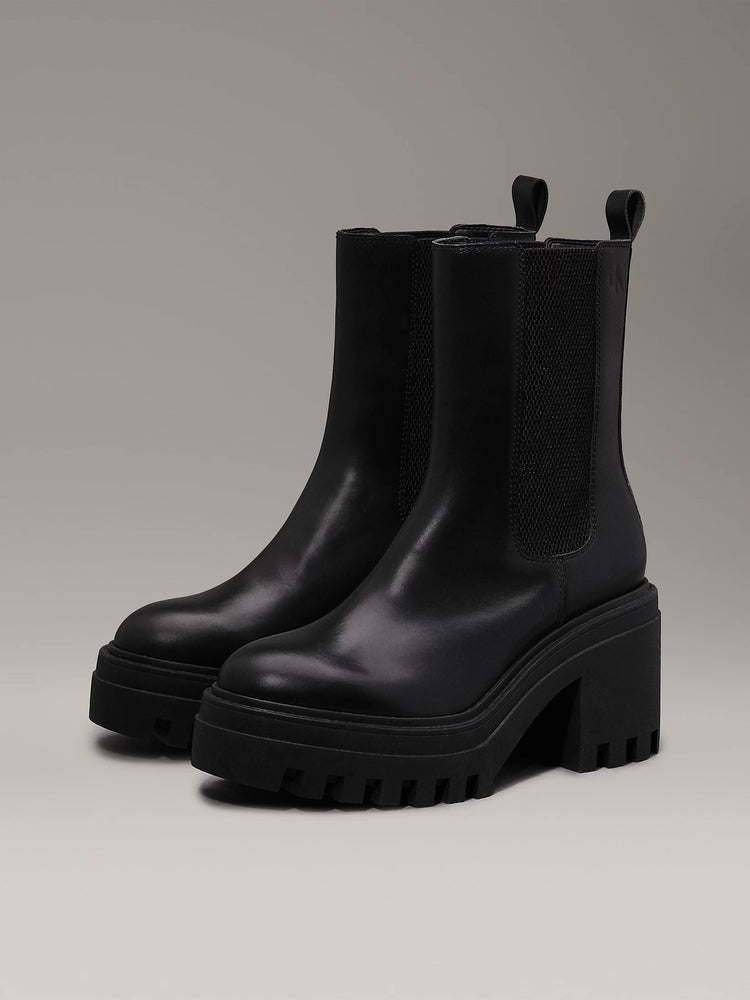 Chunky Leather Chelsea Boots