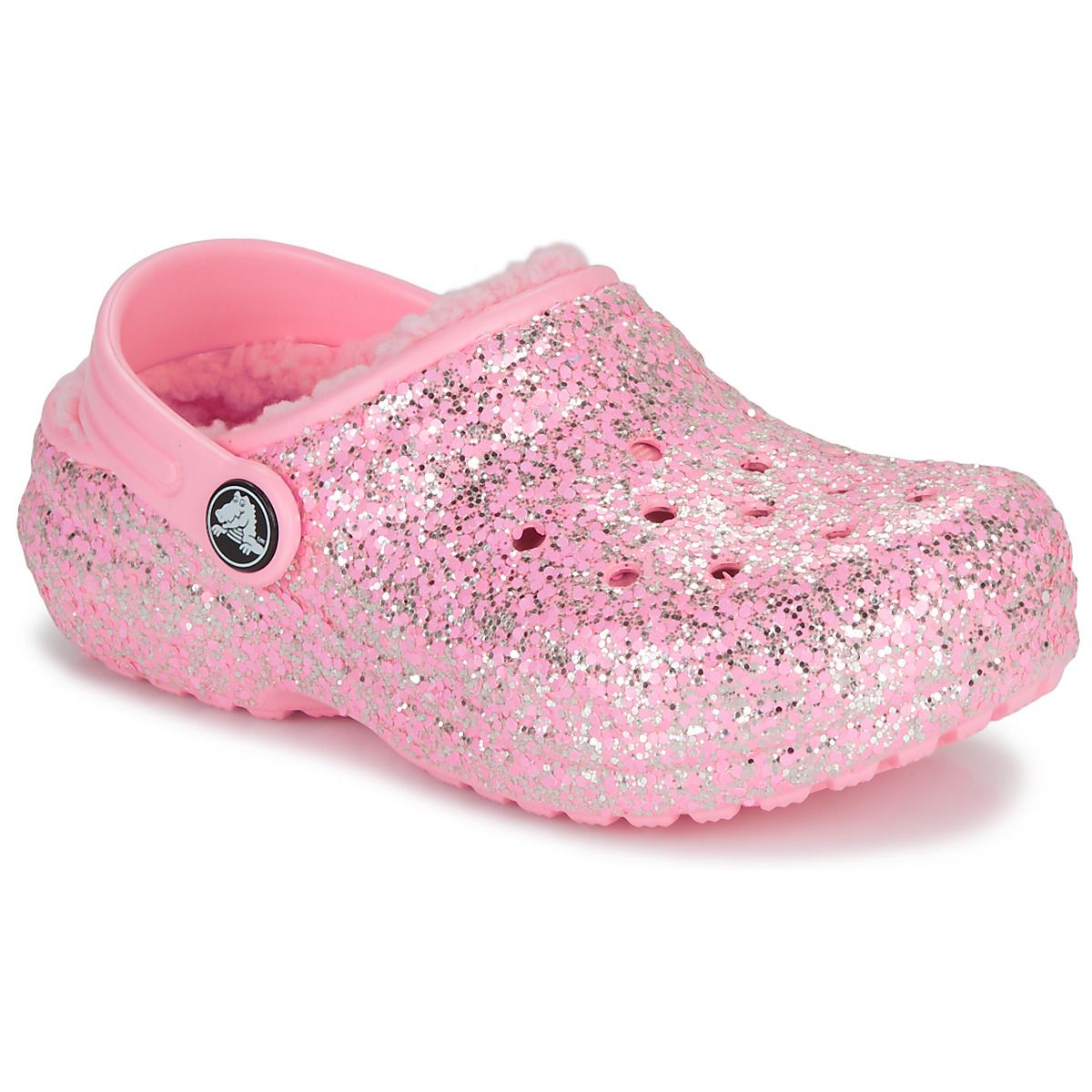 Crocs Classic Lined Glitter Toddler Clogs