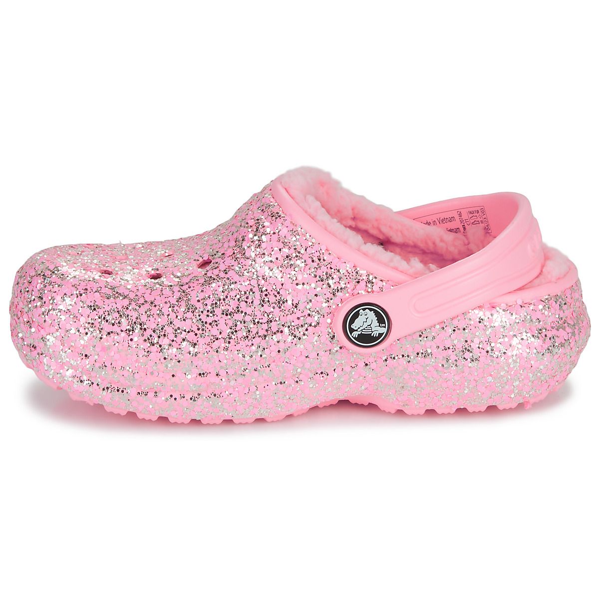 Crocs Classic Lined Glitter Toddler Clogs