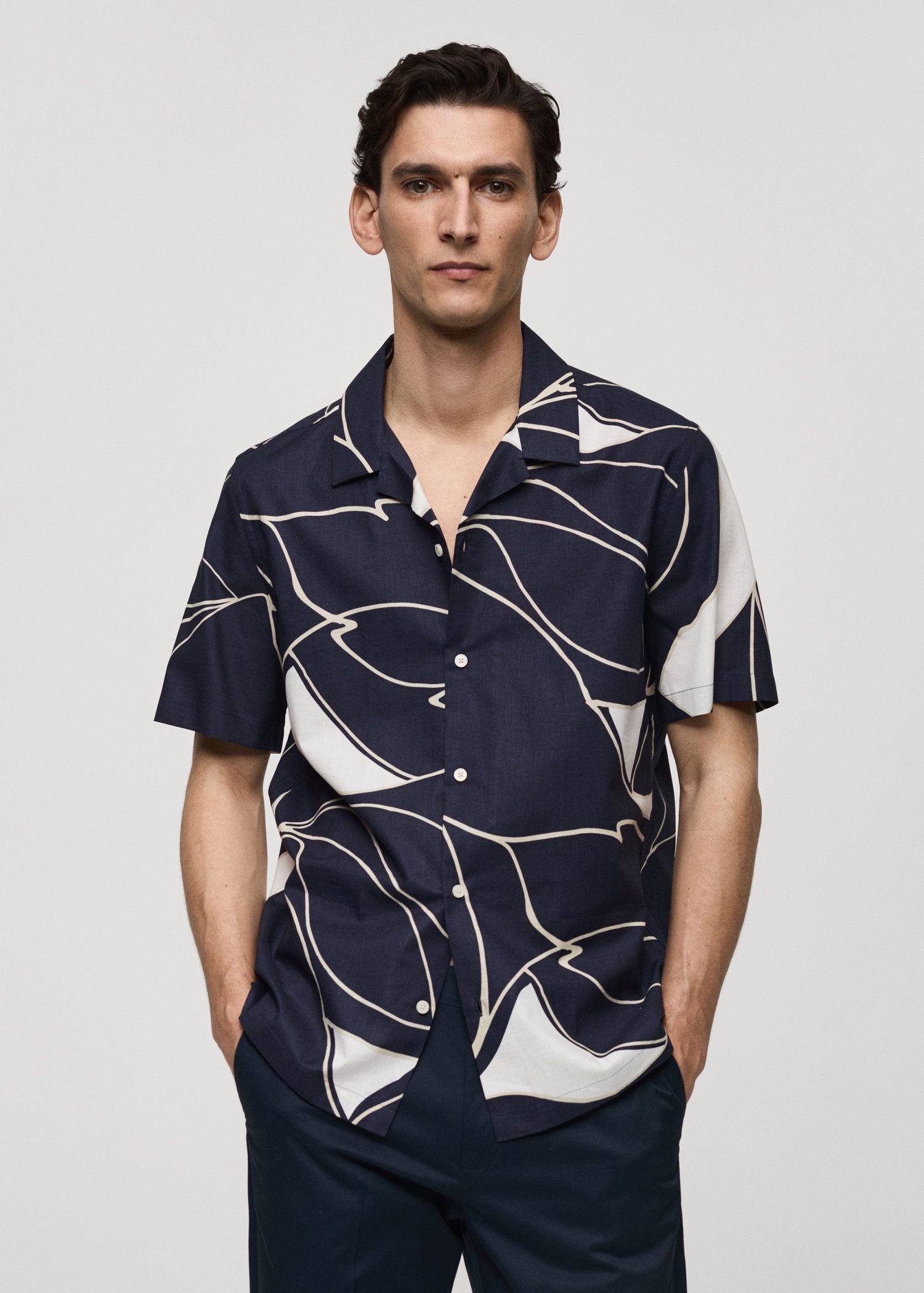 Mango Printed Short Sleeve Shirt