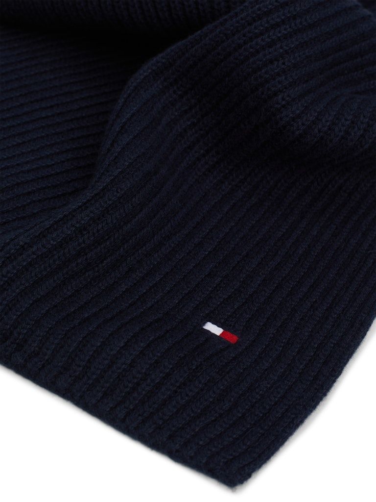 Tommy Hilfiger Flag Embroidery Scarf Whit Cashmere