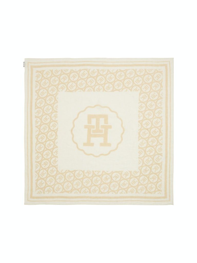Tommy Hilfiger Linen Monogram Stamp Square Scarf