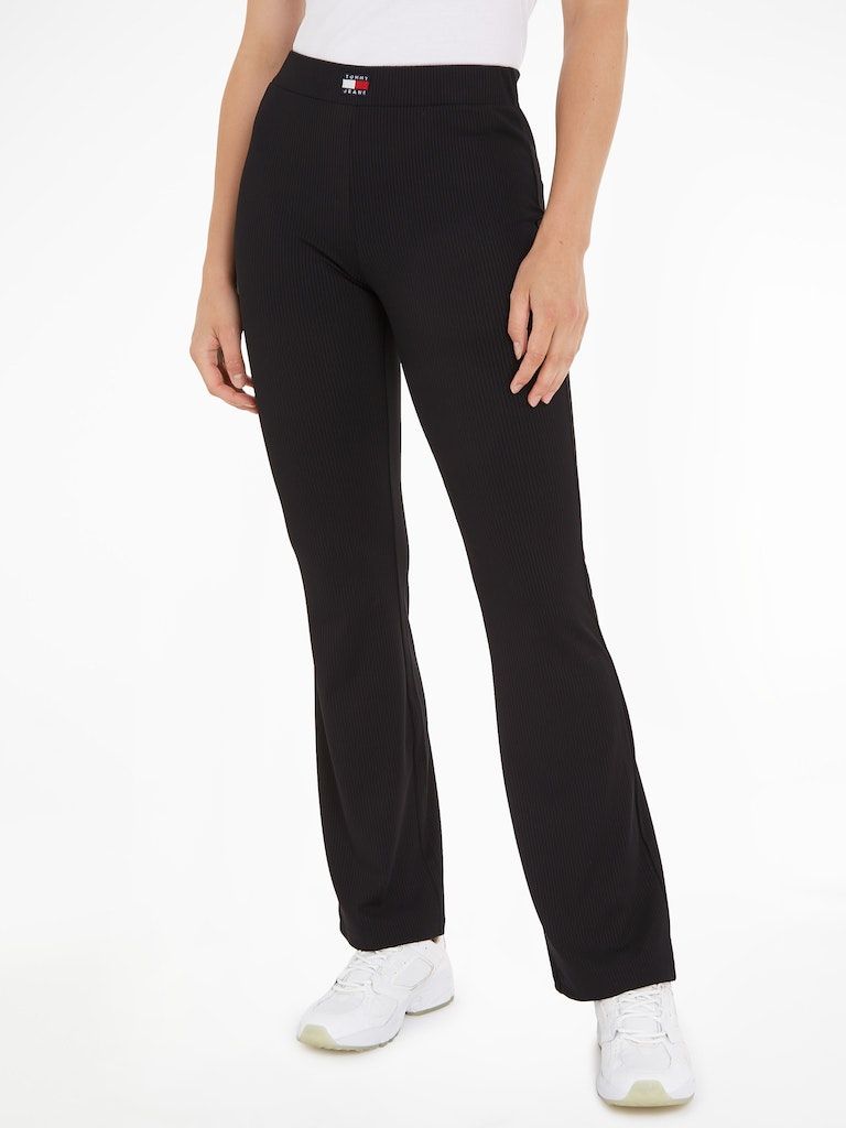 Tommy Jeans Flared Rib-Knit Leggings