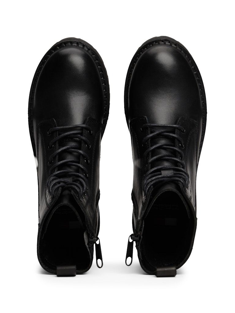 Tommy Jeans Leather Cleat Chunky Sole Lace Up Boots