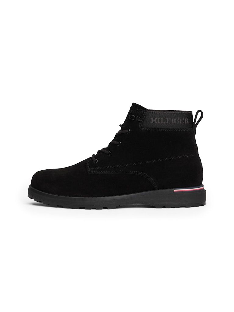 Tommy Hilfiger Suede Logo Ankle Boots