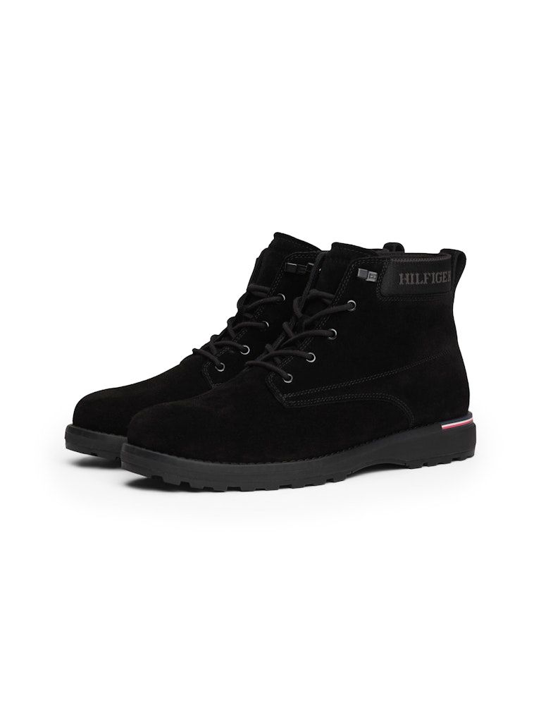 Tommy Hilfiger Suede Logo Ankle Boots