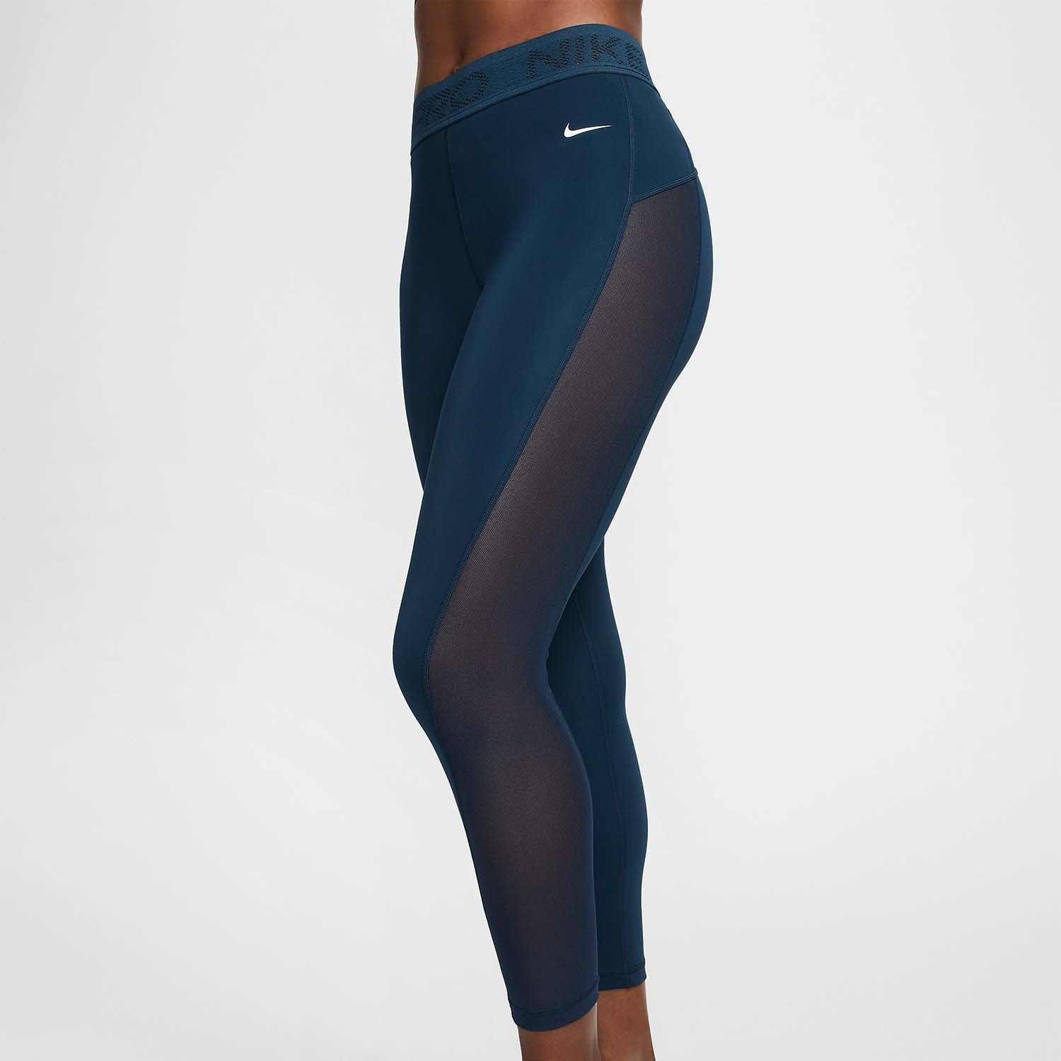 Nike Pro Mid Rise 7/8 Mesh Panelled Leggings