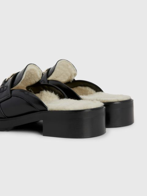 Tommy Hilfiger Leather Mules With Wool Lining