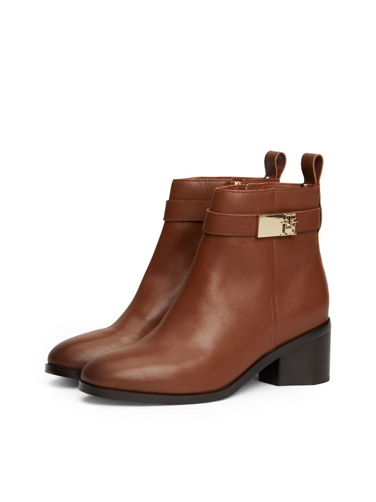 Tommy Hilfiger Mid Block Heel Leather Boots