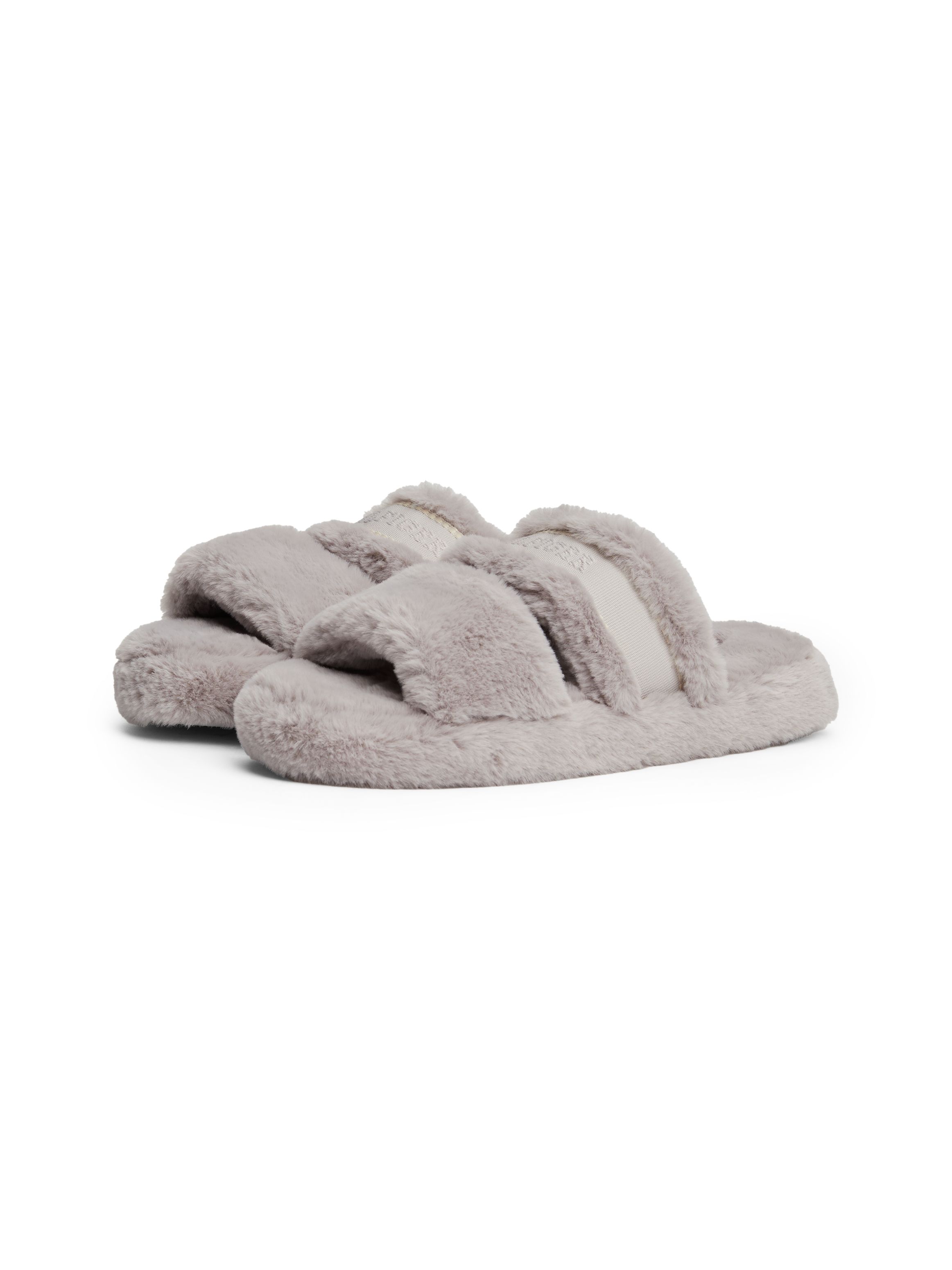 Tommy Hilfiger Faux Fur Logo Slippers