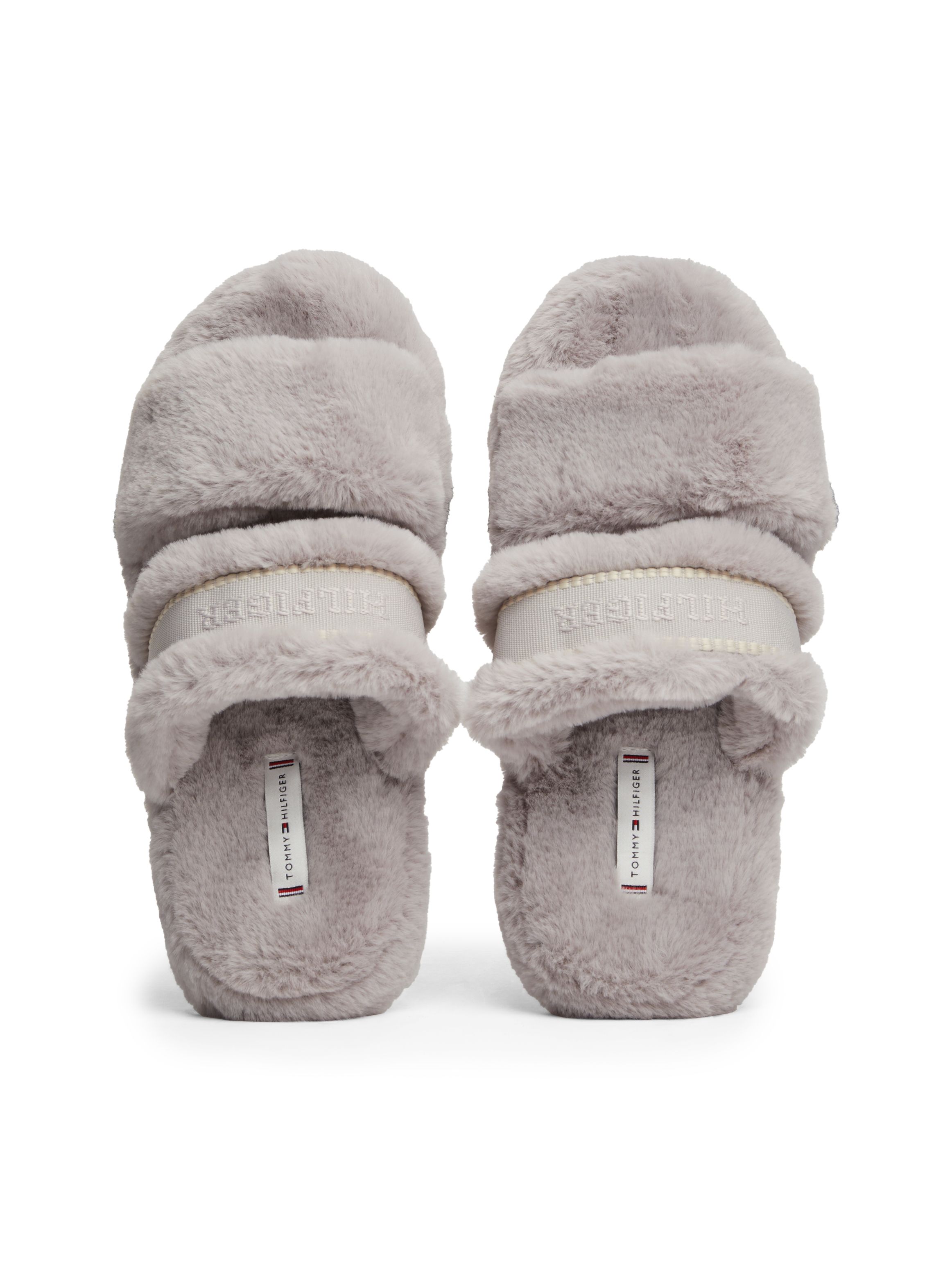 Tommy Hilfiger Faux Fur Logo Slippers