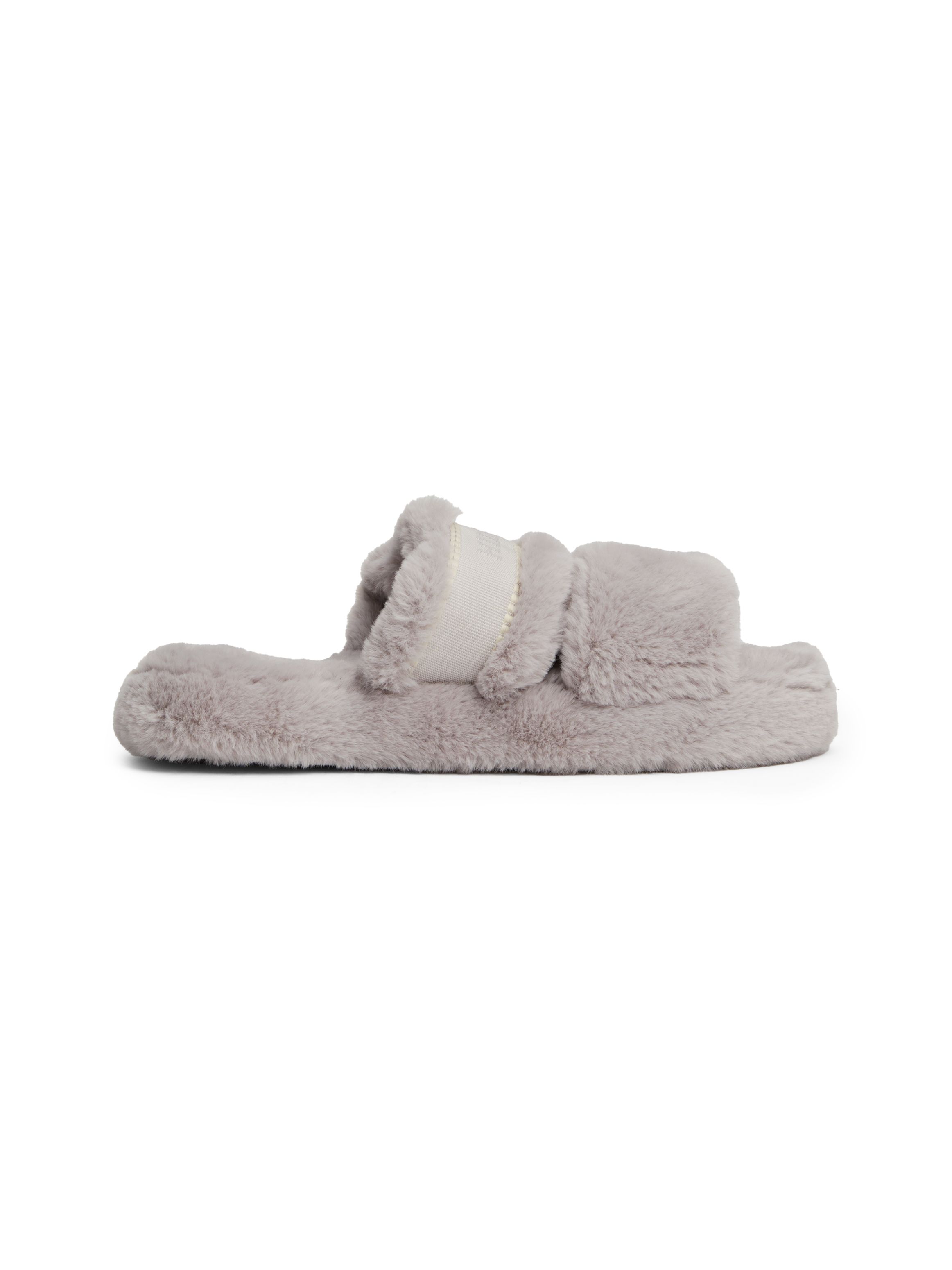 Tommy Hilfiger Faux Fur Logo Slippers