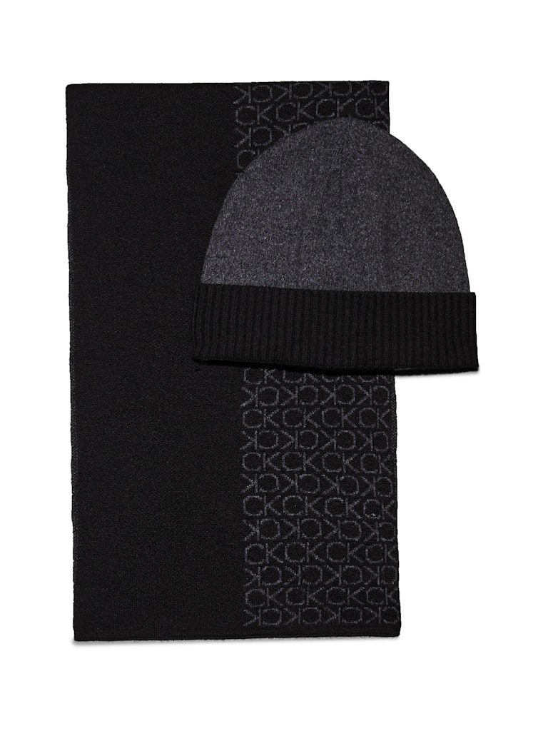 Calvin Klein Jeans Logo Scarf And Beanie gift Set