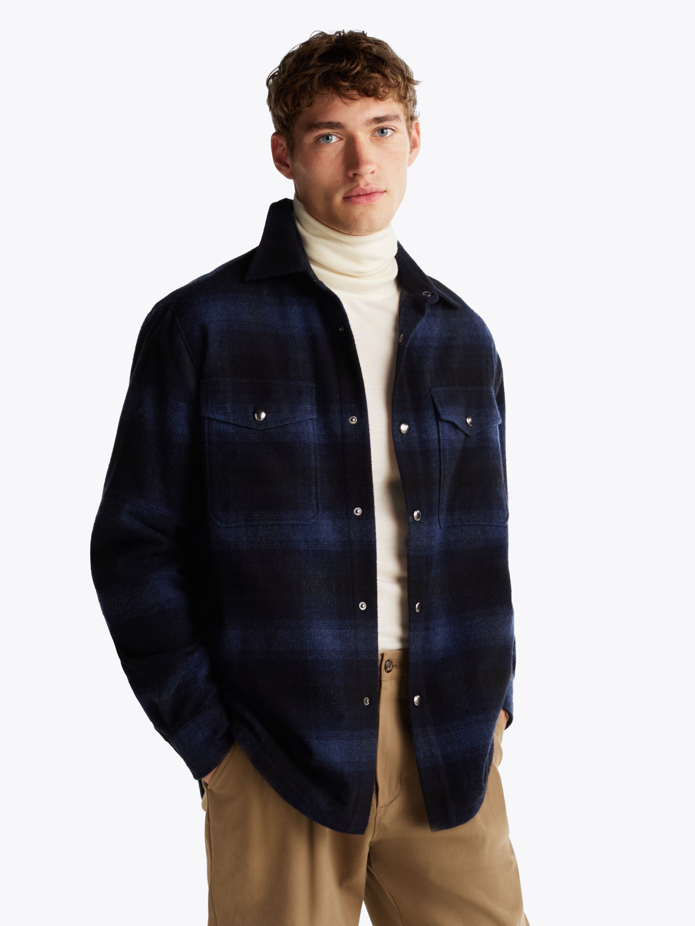 Tommy Hilfiger Brushed Check Wool Rich Overshirt