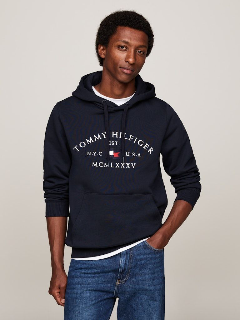 Tommy Hilfiger Arched Logo Drawstring Hoodie